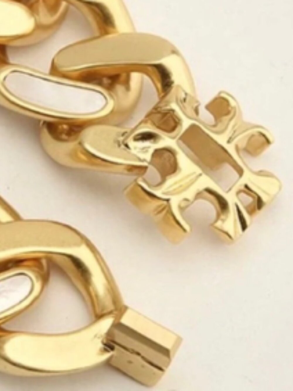 NWOT Tory Burch Roxanne Inlay Chunky Gold Statement Necklace - Picture 3 of 6